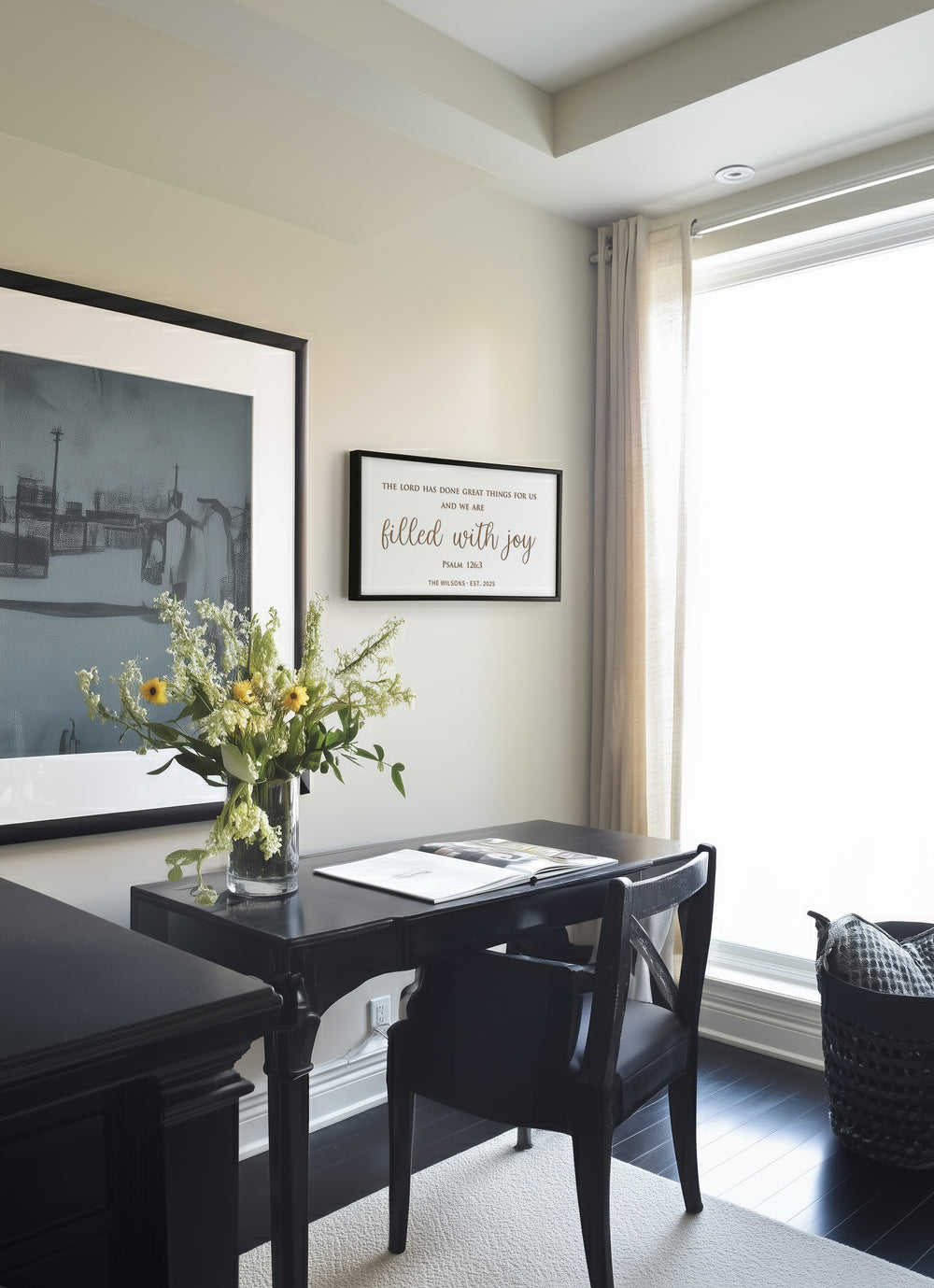 “Filled With Joy” Custom Scripture Wall Sign – Personalized Family Blessing Decor