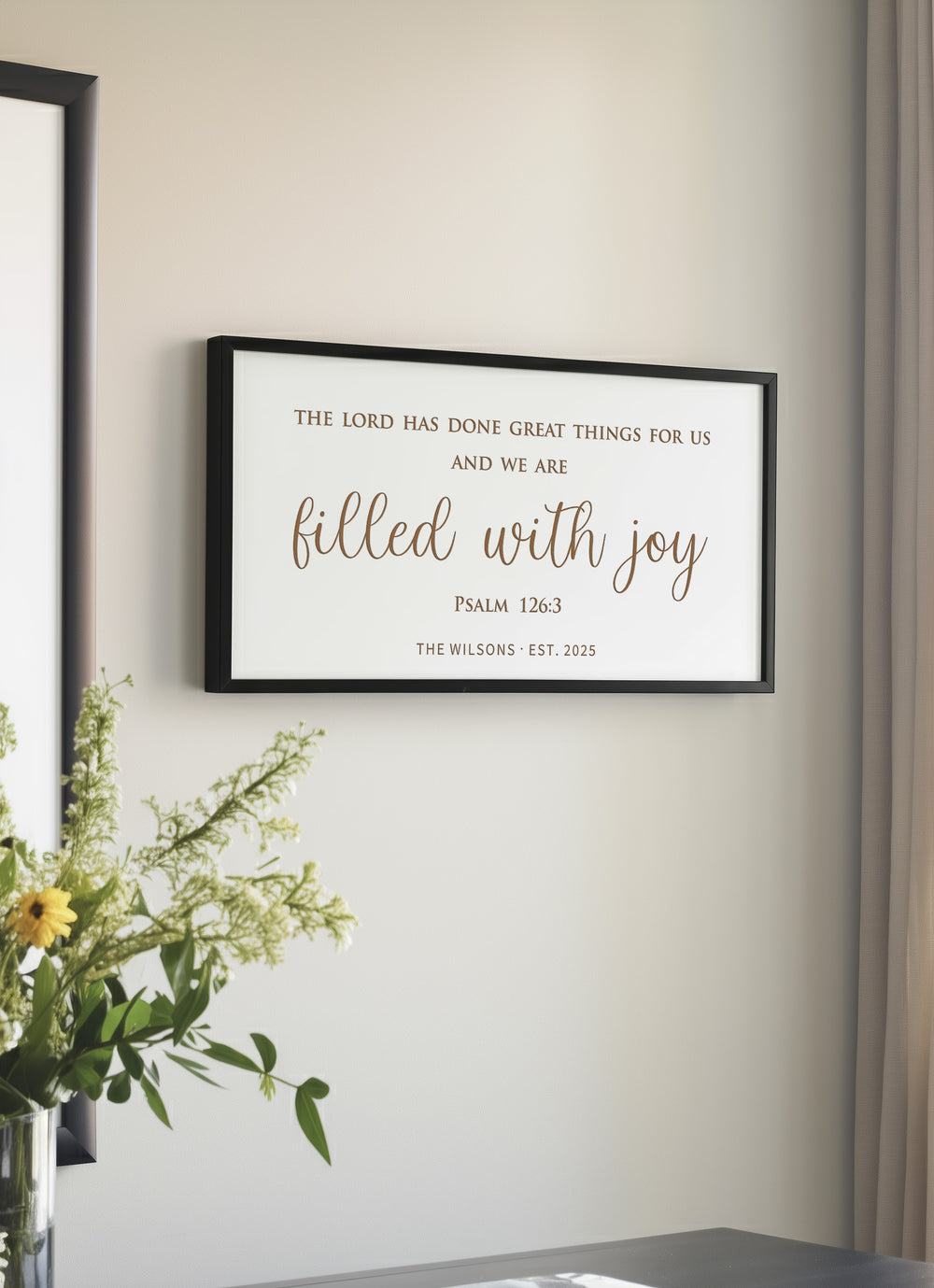 “Filled With Joy” Custom Scripture Wall Sign – Personalized Family Blessing Decor