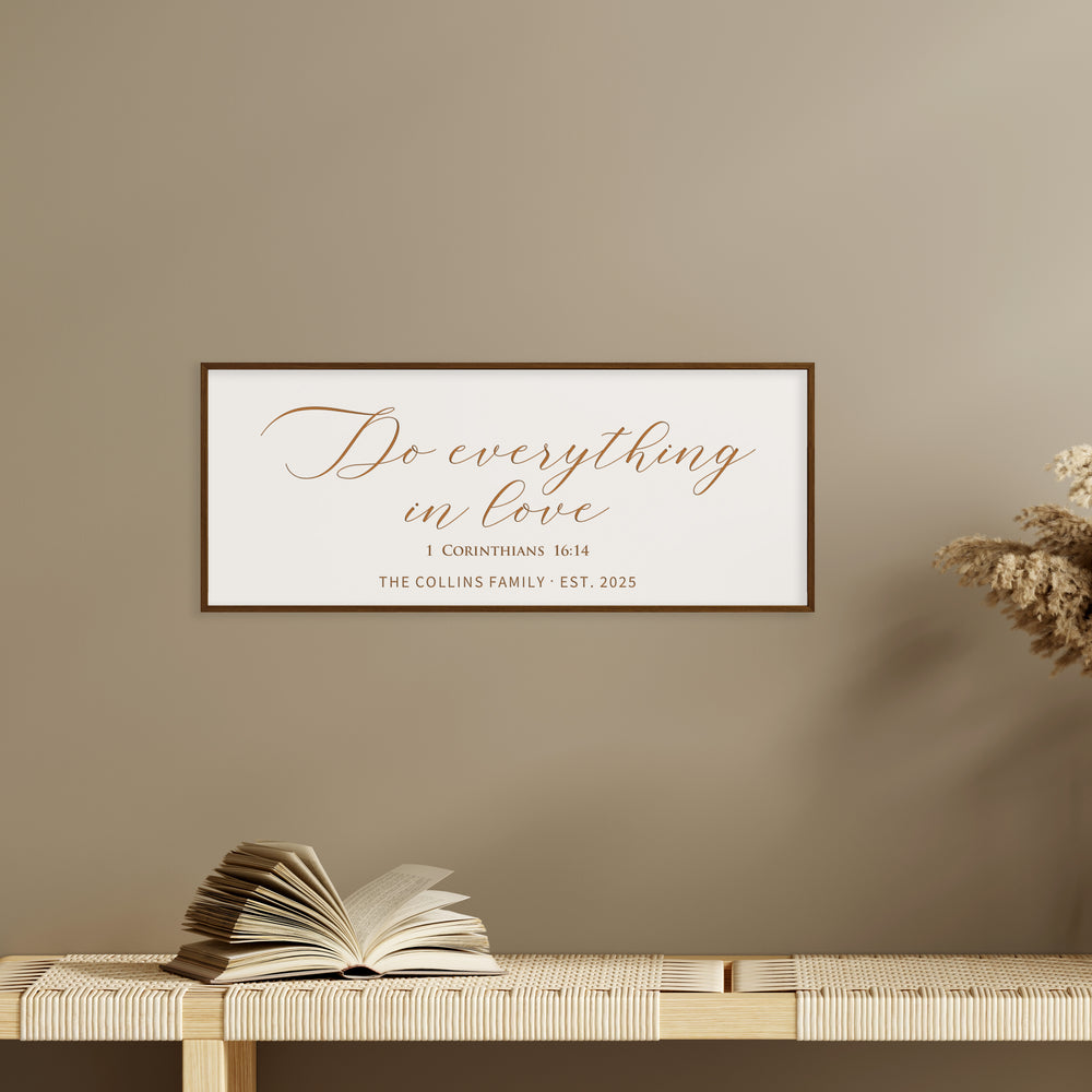 "Do Everything in Love” Wall Sign – Personalized Family Scripture Decor