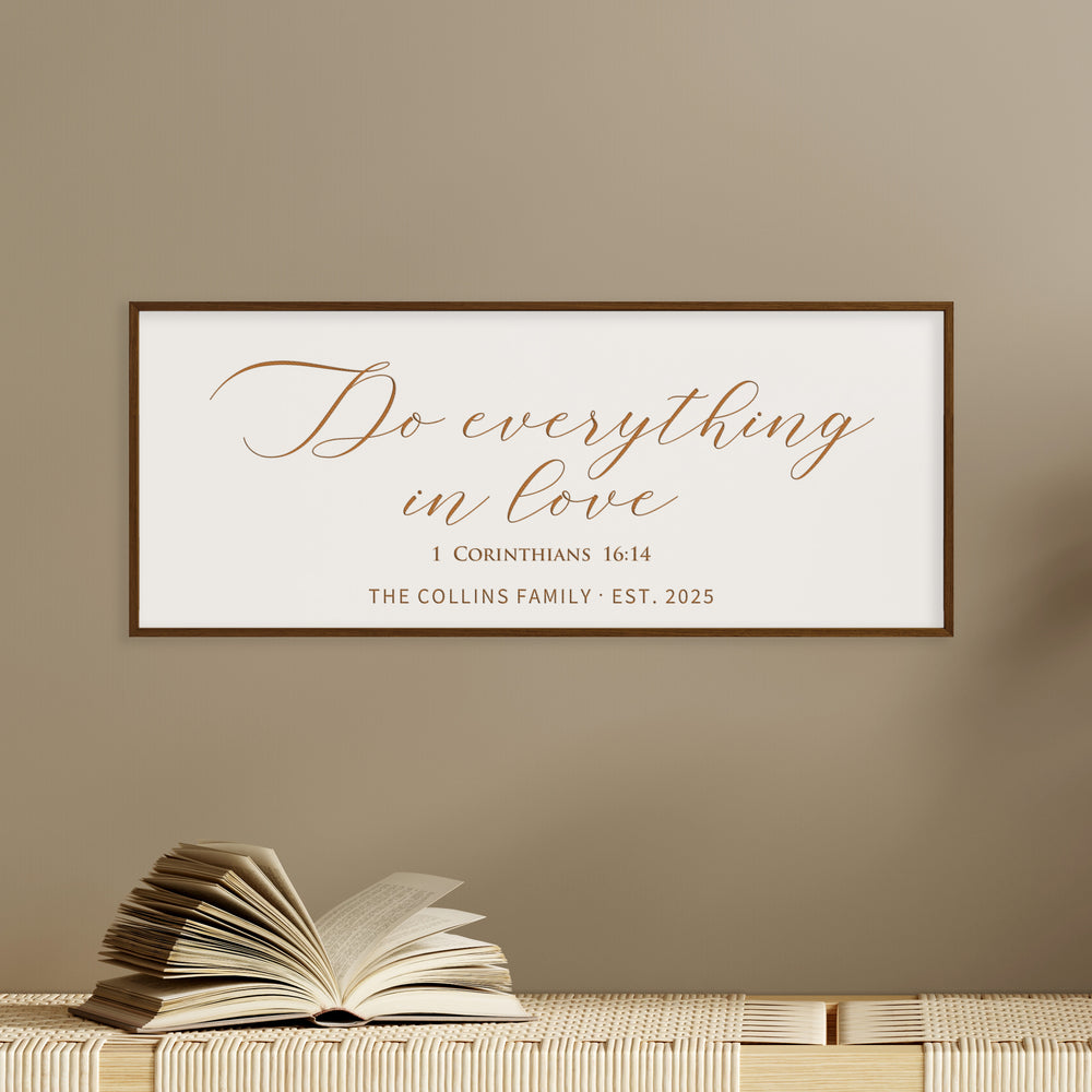 "Do Everything in Love” Wall Sign – Personalized Family Scripture Decor
