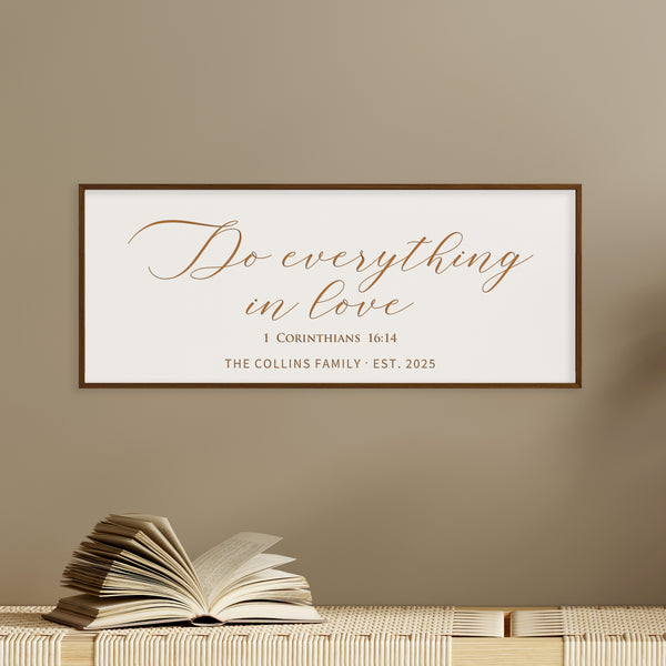 "Do Everything in Love” Wall Sign – Personalized Family Scripture Decor