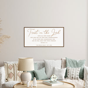 “Trust in the Lord” Personalized Scripture Wall Art – Proverbs 3:5-6 Christian Home Decor