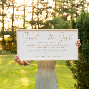 “Trust in the Lord” Personalized Scripture Wall Art – Proverbs 3:5-6 Christian Home Decor