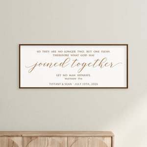 “Joined Together” Personalized Scripture Sign – Matthew 19:6 Wedding & Anniversary Wall Art