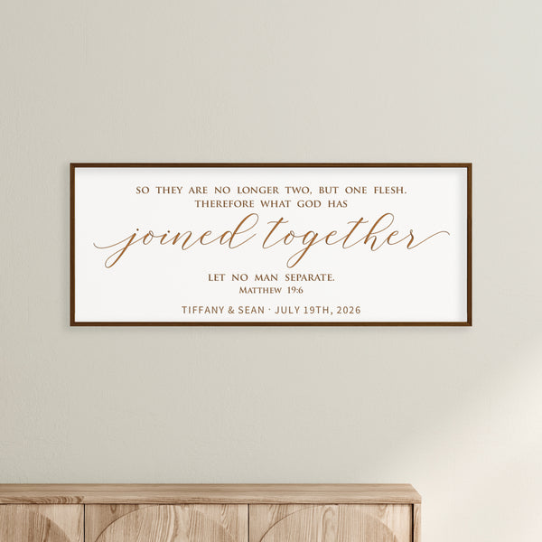 “Joined Together” Personalized Scripture Sign – Matthew 19:6 Wedding & Anniversary Wall Art