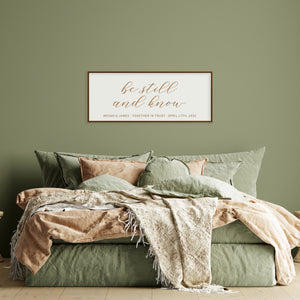"Be Still and Know" Personalized Bedroom Wall Sign – Tranquil Christian Decor