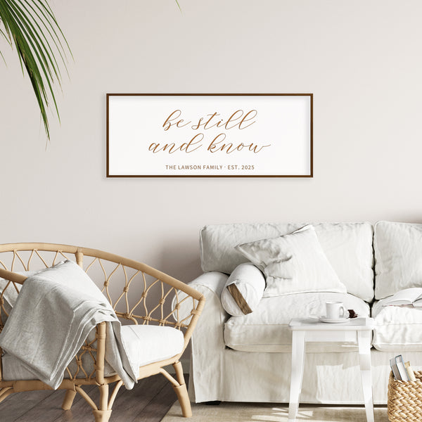 "Be Still and Know" Personalized Family Sign – Scripture Wall Art for the Home