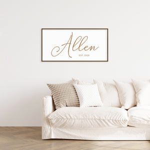 Personalized Last Name Sign with Family Member Names – Elegant Farmhouse Wall Decor