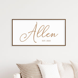 Personalized Last Name Sign with Family Member Names – Elegant Farmhouse Wall Decor