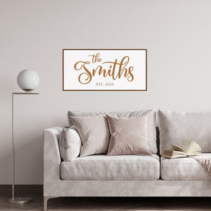 Custom Family Name Sign – Last Name Wall Art with Established Date