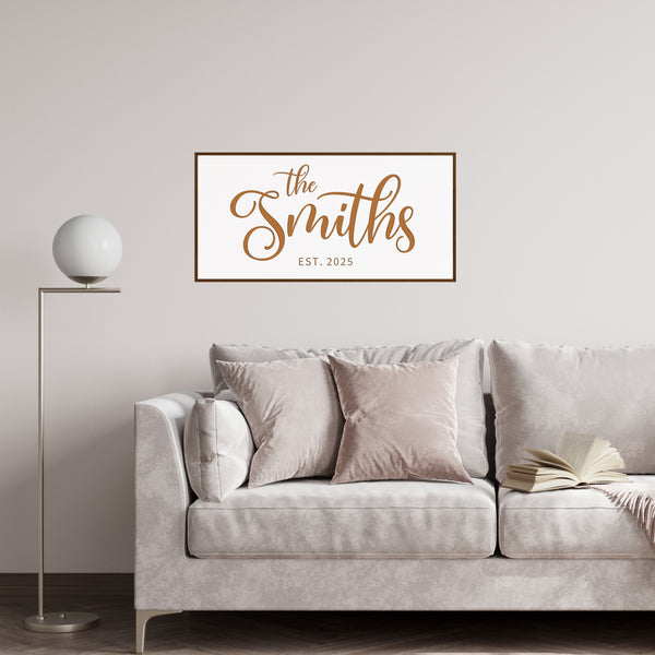Custom Family Name Sign – Last Name Wall Art with Established Date
