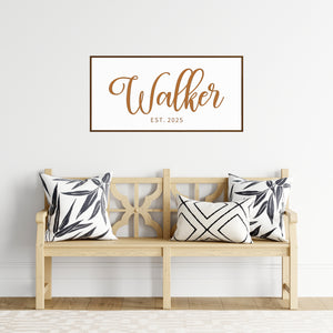 Custom Family Name Sign – Last Name Wall Art with Established Date
