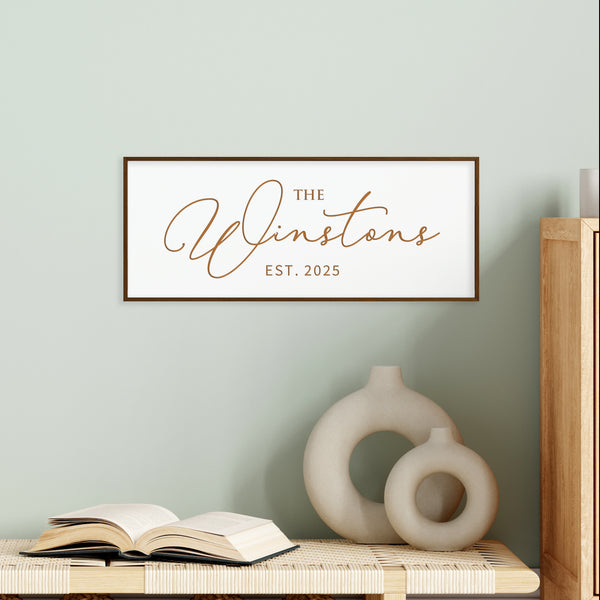 Personalized Last Name Sign – Elegant Family Wall Décor with Established Year