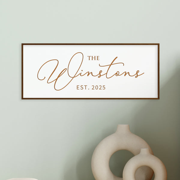 Personalized Last Name Sign – Elegant Family Wall Décor with Established Year