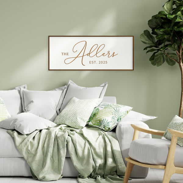 Personalized Last Name Sign – Elegant Family Wall Décor with Established Year