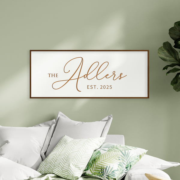 Personalized Last Name Sign – Elegant Family Wall Décor with Established Year