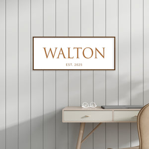Modern Family Name Sign – Classic Serif Design with Established Year