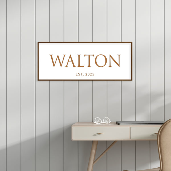 Modern Family Name Sign – Classic Serif Design with Established Year