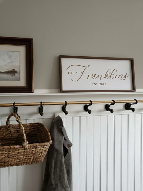 Personalized Family Name Sign – Elegant Custom Wall Art for the Heart of Your Home