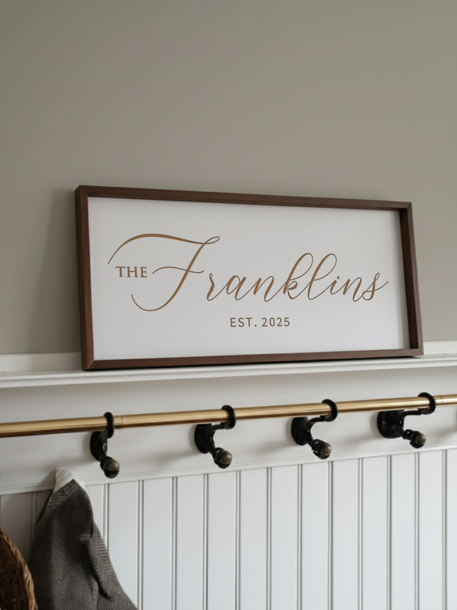 Personalized Family Name Sign – Elegant Custom Wall Art for the Heart of Your Home