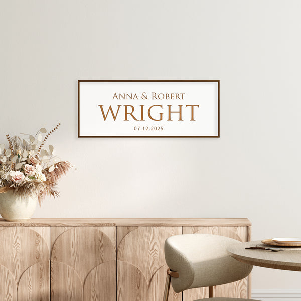 Personalized Couple Name Sign – Elegant Custom Wall Decor with Wedding Date