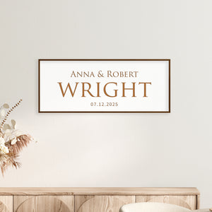 Personalized Couple Name Sign – Elegant Custom Wall Decor with Wedding Date