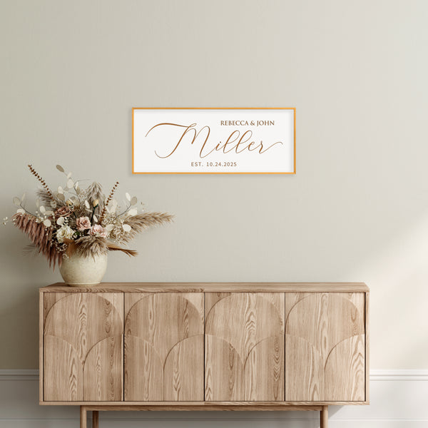 Custom Couple Name Sign – Elegant Personalized Wall Art with Est. Date