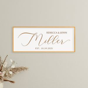 Custom Couple Name Sign – Elegant Personalized Wall Art with Est. Date