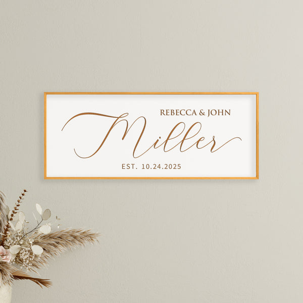 Custom Couple Name Sign – Elegant Personalized Wall Art with Est. Date