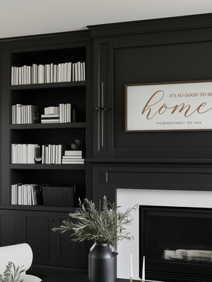 Personalized “Home” Quote Wall Sign – Elegant Living Room Art with Family Name and Year