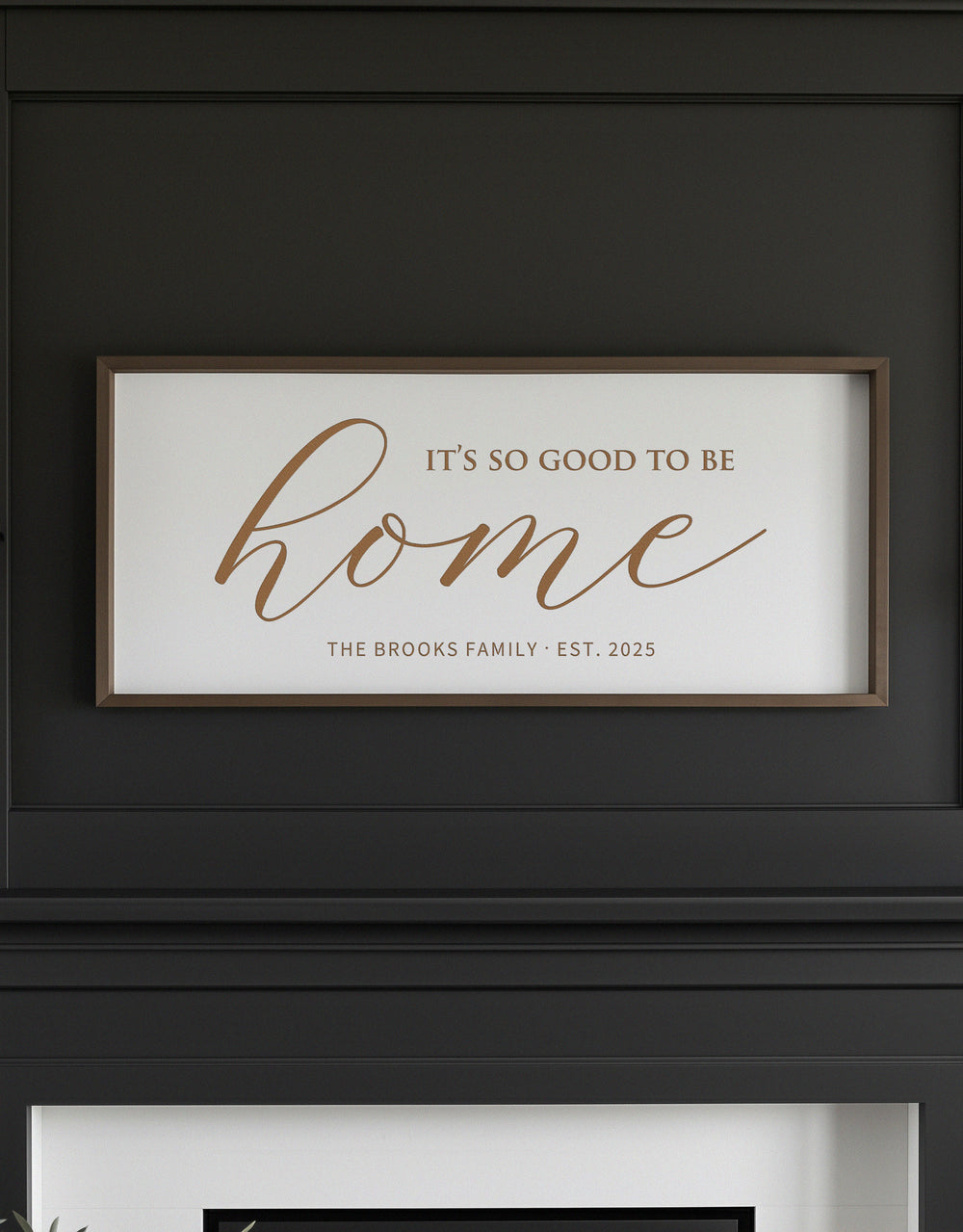 Personalized “Home” Quote Wall Sign – Elegant Living Room Art with Family Name and Year