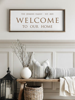 Personalized “Welcome to Our Home” Sign – A Heartfelt Touch for Your Entrywa