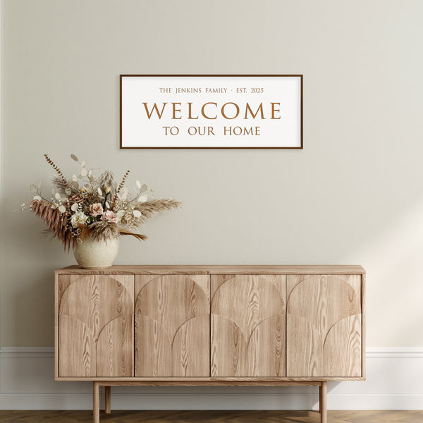 Personalized “Welcome to Our Home” Sign – A Heartfelt Touch for Your Entrywa