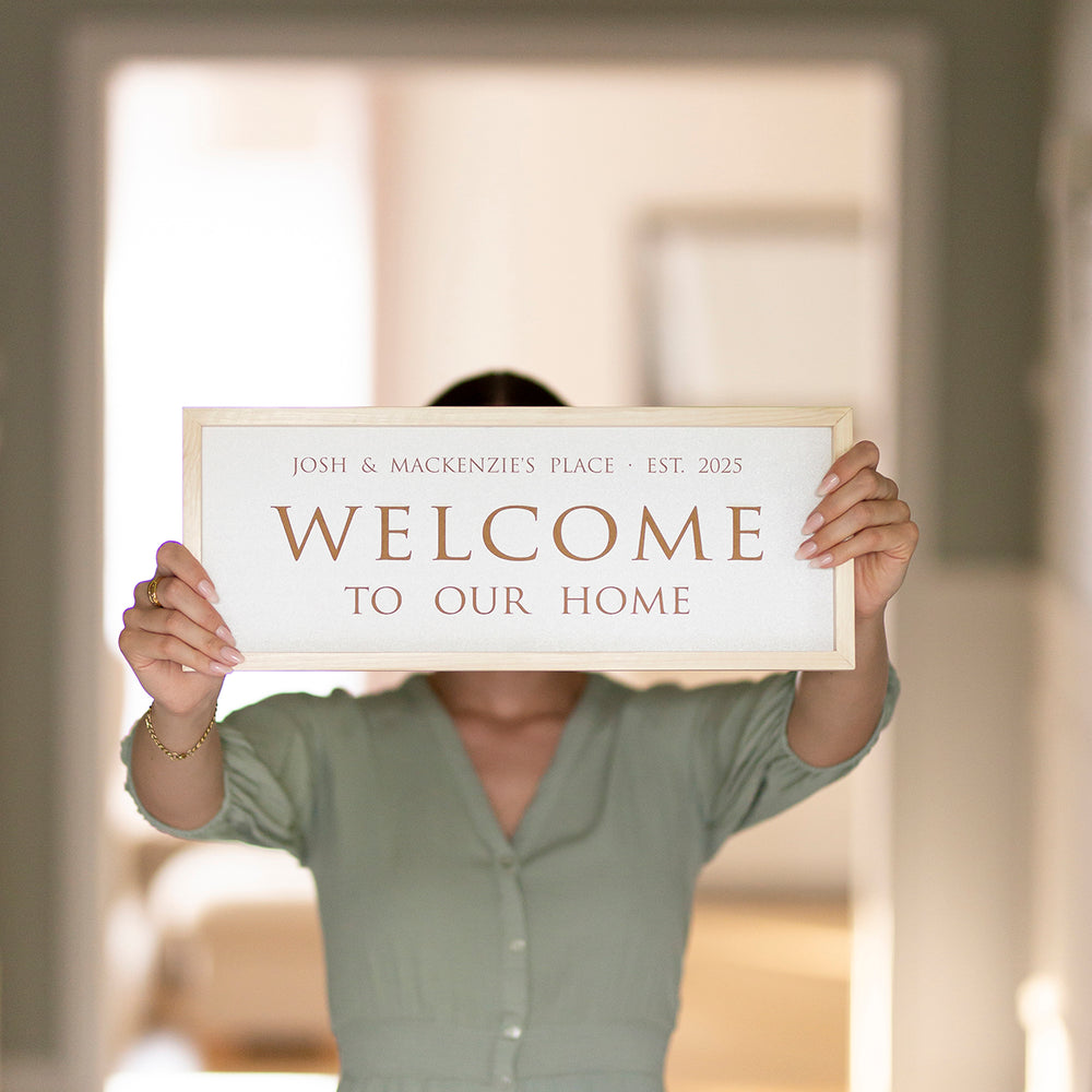 Personalized “Welcome to Our Home” Sign – A Heartfelt Touch for Your Entrywa