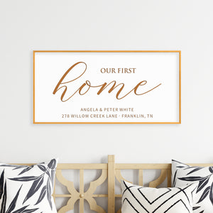 Personalized “Our First Home” Sign – A Beautiful Start to Your Forever