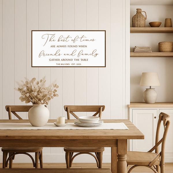 The Best of Times Wall Art – Heartwarming Dining Room Sign with Family Name