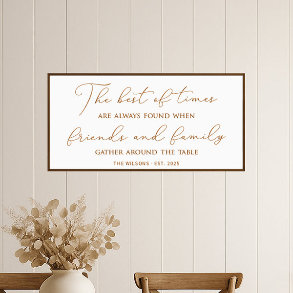 The Best of Times Wall Art – Heartwarming Dining Room Sign with Family Name