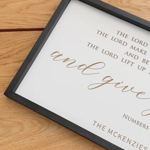 “And Give You Peace” Personalized Blessing Sign – Numbers 6:24-26 Scripture Wall Art