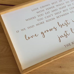 Personalized “Love Grows Best in Little Houses” Wall Sign – Cozy Home Quote for Small Spaces