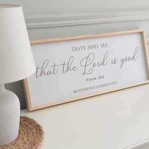 Personalized “Taste and See” Kitchen Scripture Sign – Psalm 34:8 Wall Art