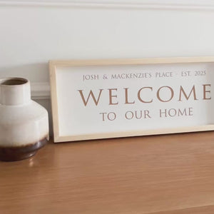 Personalized “Welcome to Our Home” Sign – A Heartfelt Touch for Your Entrywa