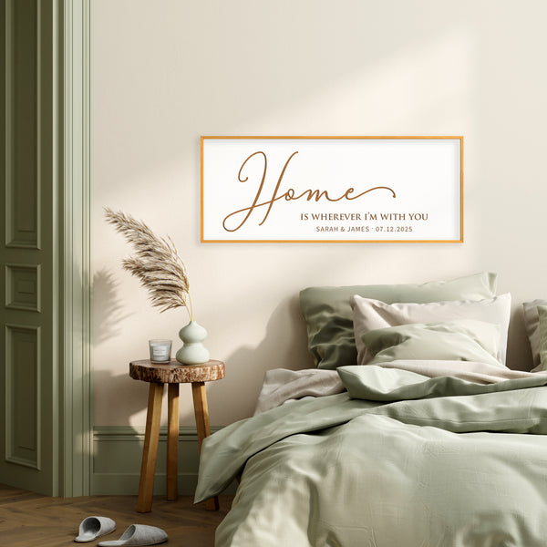 Home Is Wherever I'm With You · Personalized Framed Sign