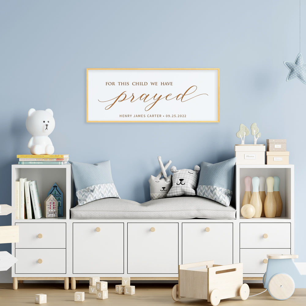 For This Child We Have Prayed · Personalized Framed Sign