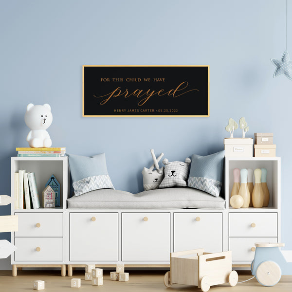 For This Child We Have Prayed · Personalized Framed Sign