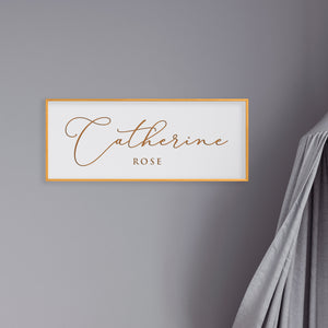 Personalized Baby Name Sign – Elegant Engraved Wall Art with First and Middle Name – Nursery Room Décor