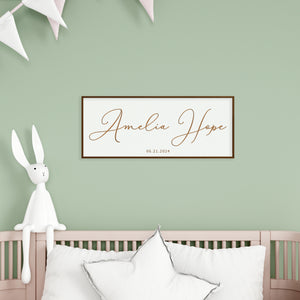 Custom Baby Name Sign – Engraved Nursery Wall Art with Classic Font – Personalized Baby Room Decoration