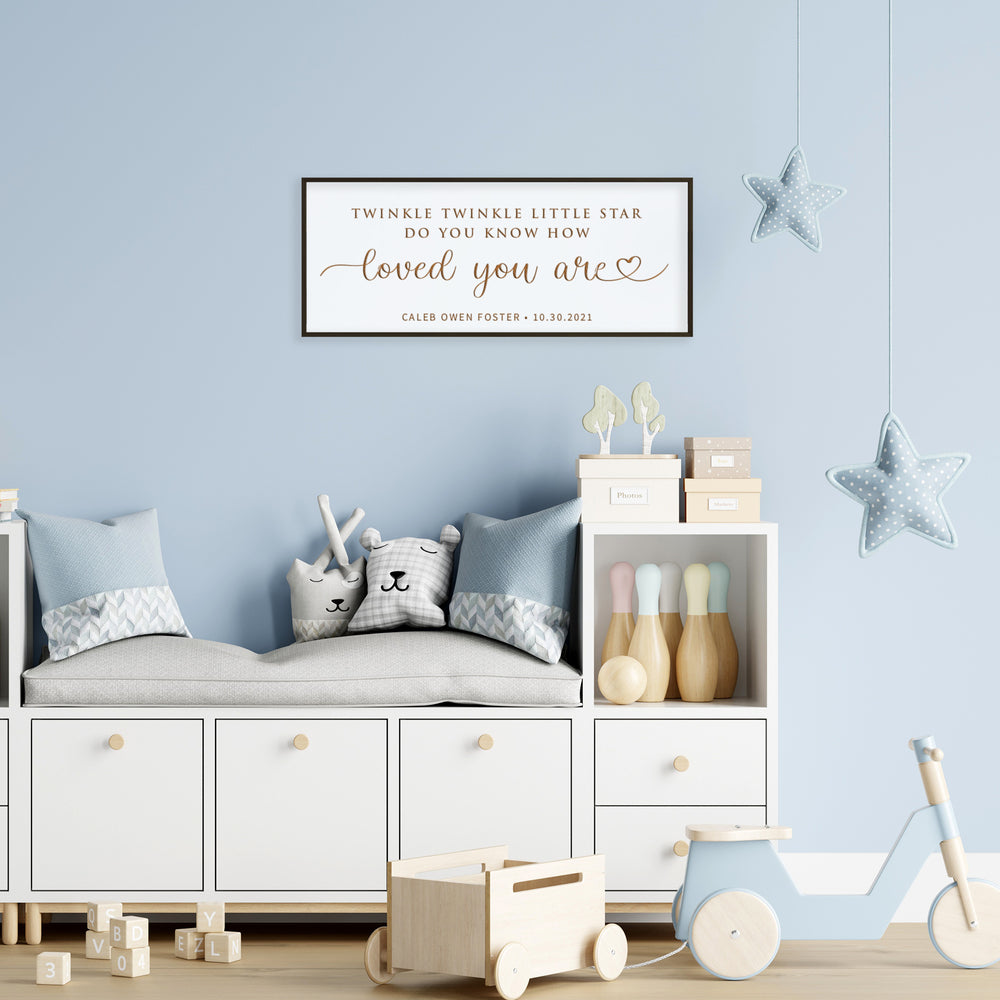 “Twinkle Twinkle Little Star” Personalized Baby Sign – Engraved Nursery Wall Art with Name & Date