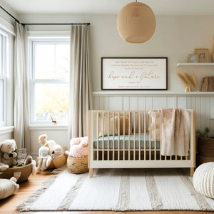 “For I Know the Plans I Have for You” Jeremiah 29:11 Scripture Sign – Personalized Nursery Wall Art