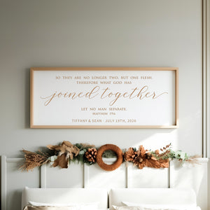 “Joined Together” Personalized Scripture Sign – Matthew 19:6 Wedding & Anniversary Wall Art