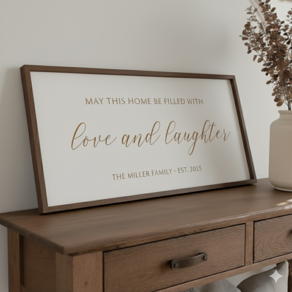 “Love and Laughter” Personalized Wall Art – Heartwarming Family Home Décor
